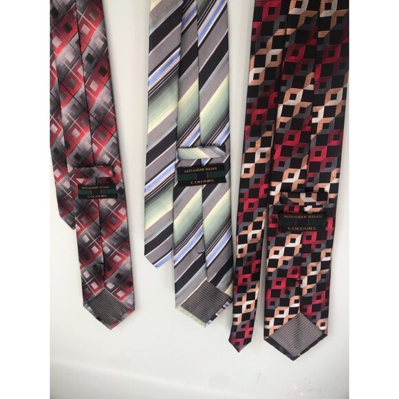 Alexander Julian Colours Tie Lot Bundle Red Green - Picture 4 of 4